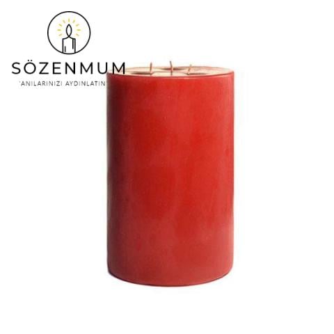 15x30 SİLİNDİR MUM KIRMIZI