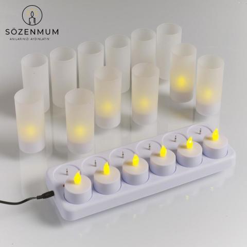 ŞARJLI TEALİGHT LED MUM (12 AD)