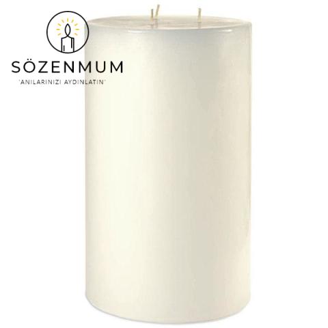 SİLİNDİR MUM 20x40 BEYAZ