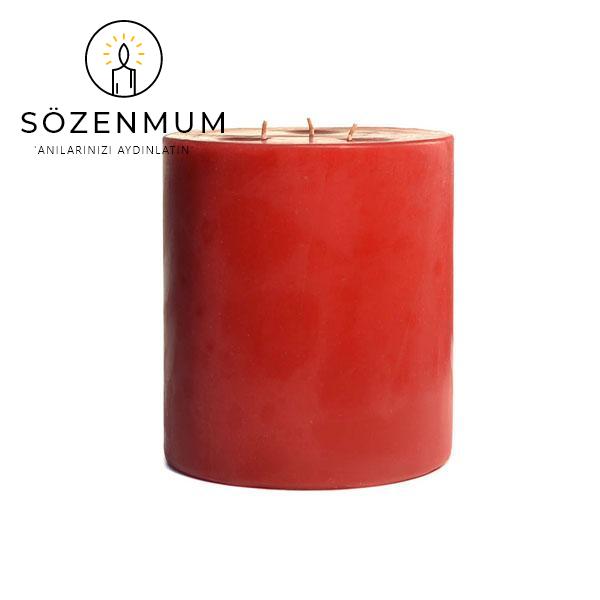 SİLİNDİR MUM 20x20 KIRMIZI