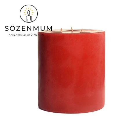 SİLİNDİR MUM 20x20 KIRMIZI