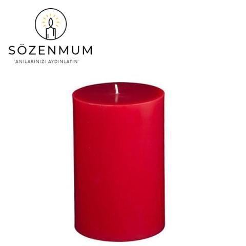 SİLİNDİR MUM 10x15 KIRMIZI