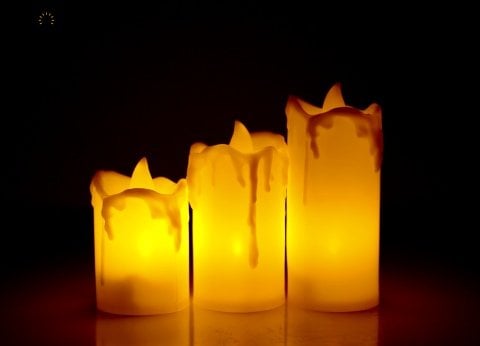SİLİNDİR LED MUM 3 LÜ SET