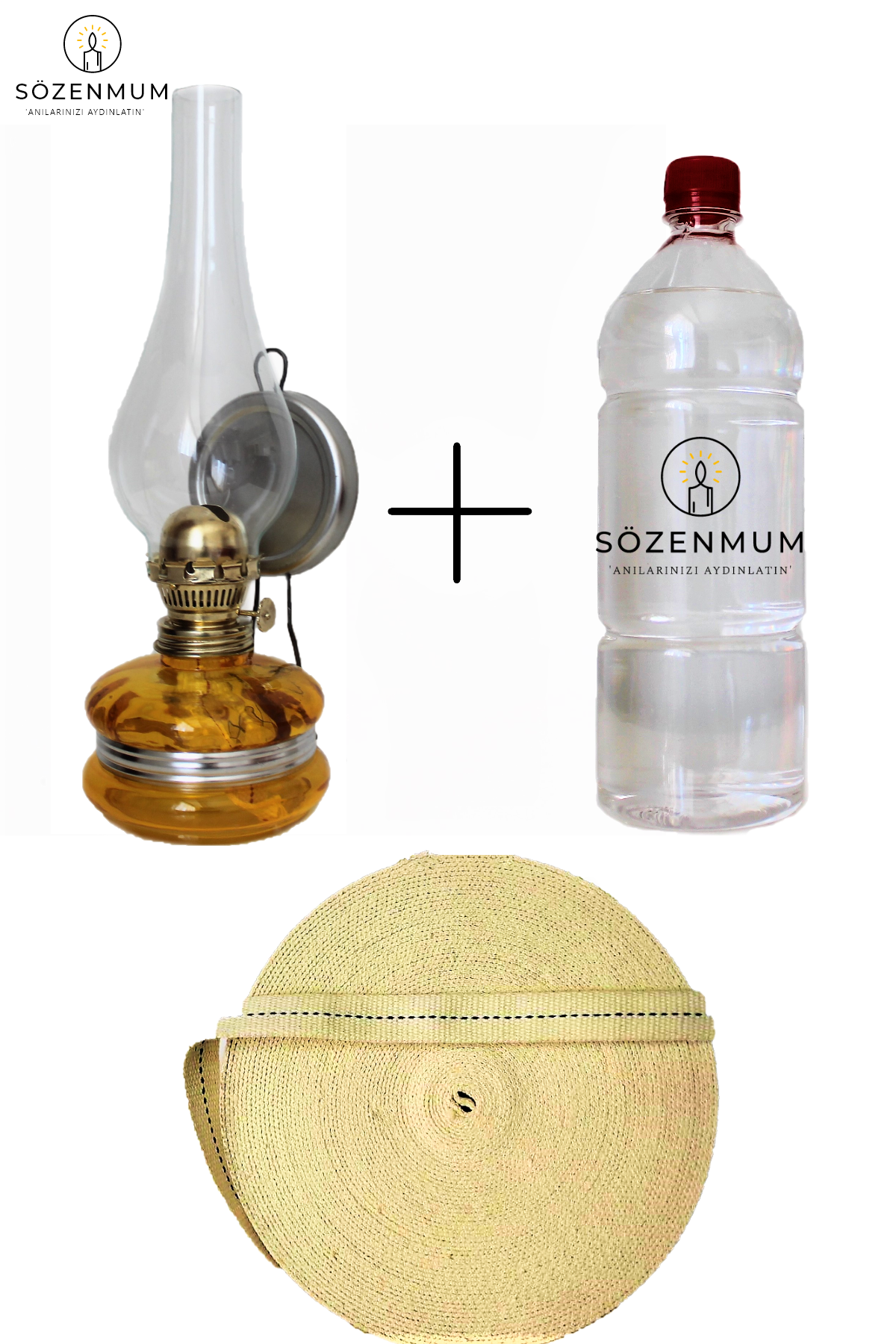 Sarı Nostalji Gaz Lambası + 500 Ml Yakıt + 1 Metre Fitil